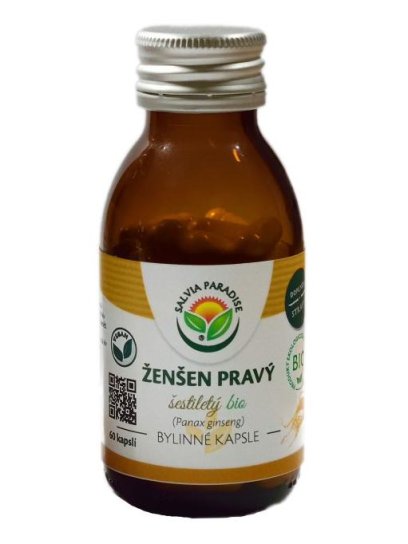 Ženšen pravý 6letý - ginseng kapsle BIO 60 ks 