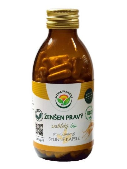 Ženšen pravý 6letý - ginseng kapsle BIO 120 ks 